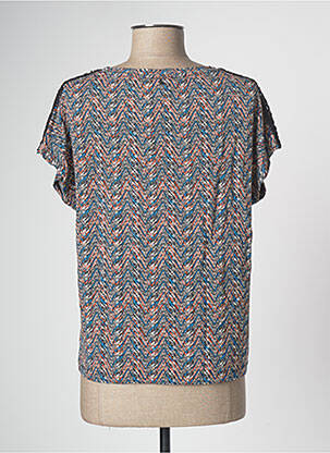 Top stretch manches courtes bleu TRAMONTANA femme