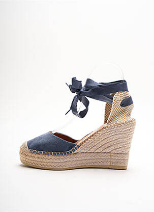 Espadrilles tissage toile talon de 7 à 9cm bleu LA MAISON DE L'ESPADRILLE femme