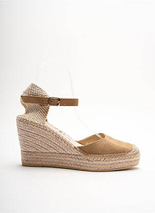 Espadrilles tissage toile talon de 7 à 9cm beige LA MAISON DE L'ESPADRILLE femme