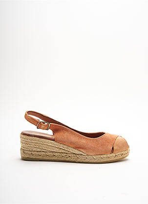 Espadrilles nubuck talon de 4 à 6cm orange LA MAISON DE L'ESPADRILLE femme
