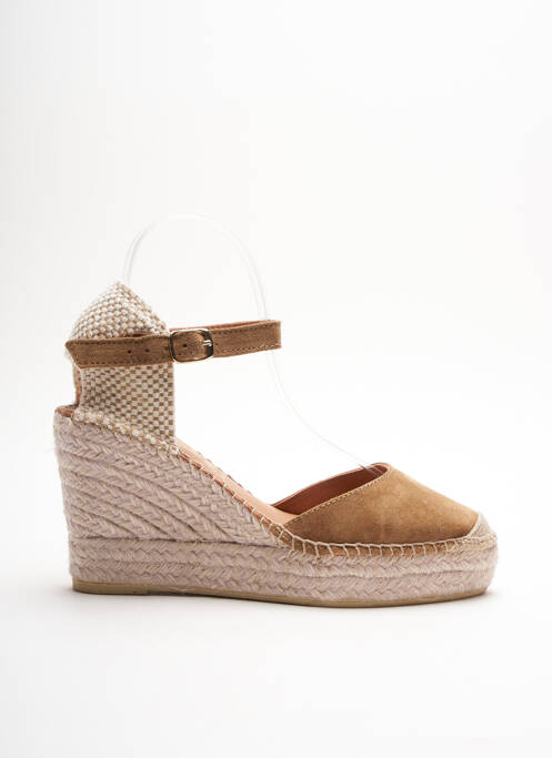 Espadrilles tissage toile talon de 7 à 9cm marron LA MAISON DE L'ESPADRILLE femme