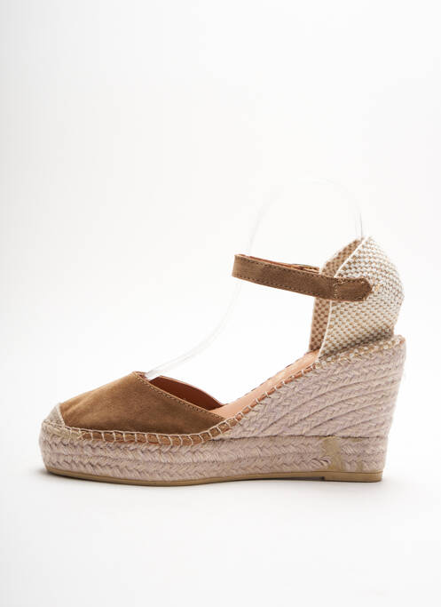 Espadrilles tissage toile talon de 7 à 9cm marron LA MAISON DE L'ESPADRILLE femme