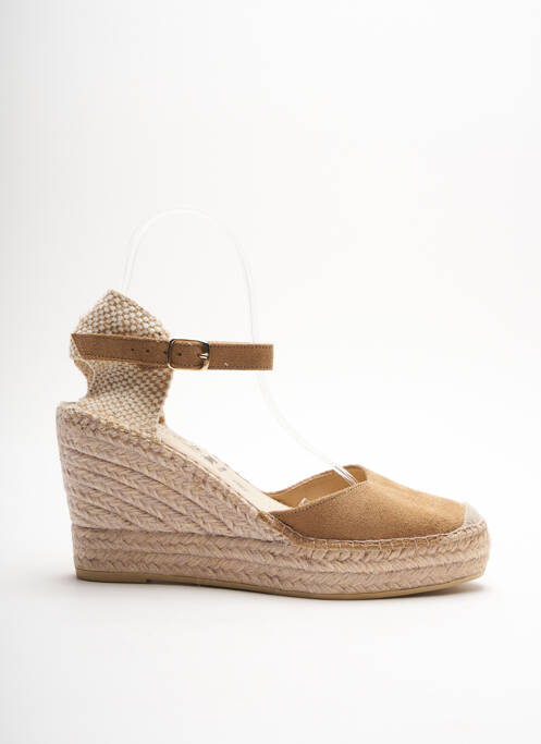 Espadrilles tissage toile talon de 7 à 9cm beige LA MAISON DE L'ESPADRILLE femme