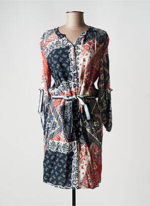 Robe mi-longue manches longues manches longues bleu ET COMPAGNIE femme