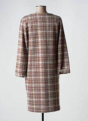 Robe mi-longue manches longues manches longues marron SIGNE NATURE femme