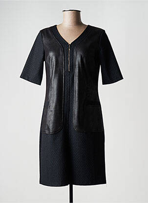 Robe mi-longue noir HALOGENE pour femme