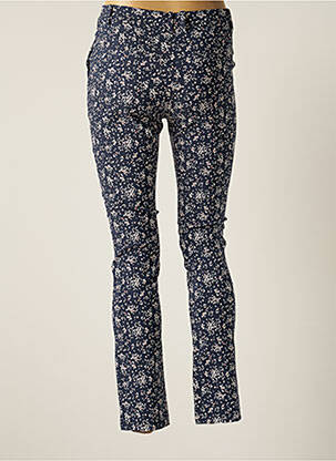 Pantalon slim tissage popeline taille normale bleu ÉTYMOLOGIE femme