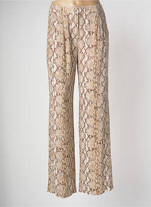 Pantalon large tissage crêpe taille haute beige MICHAEL KORS femme