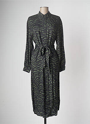 Robe mi-longue manches longues manches longues vert ESSENTIEL ANTWERP femme