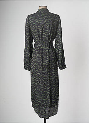 Robe mi-longue manches longues manches longues vert ESSENTIEL ANTWERP femme