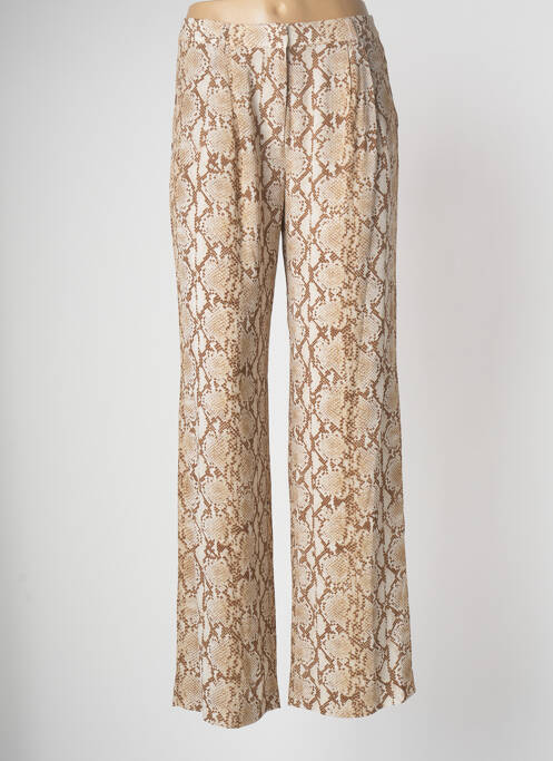 Pantalon large tissage crêpe taille haute beige MICHAEL KORS femme