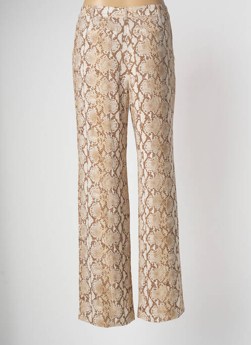 Pantalon large tissage crêpe taille haute beige MICHAEL KORS femme