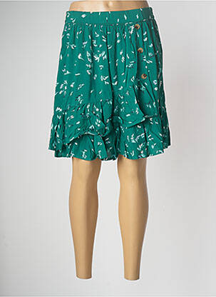Jupe mi-longue taille haute vert GRACE & MILA femme
