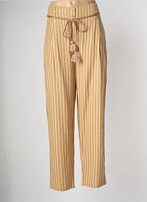 Pantalon droit taille à pinces taille haute beige MES DEMOISELLES...PARIS femme