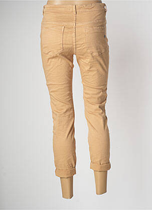 Pantacourt taille haute taille haute beige ME369 femme