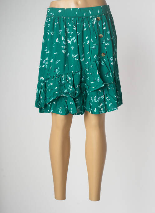Jupe mi-longue taille haute vert GRACE & MILA femme