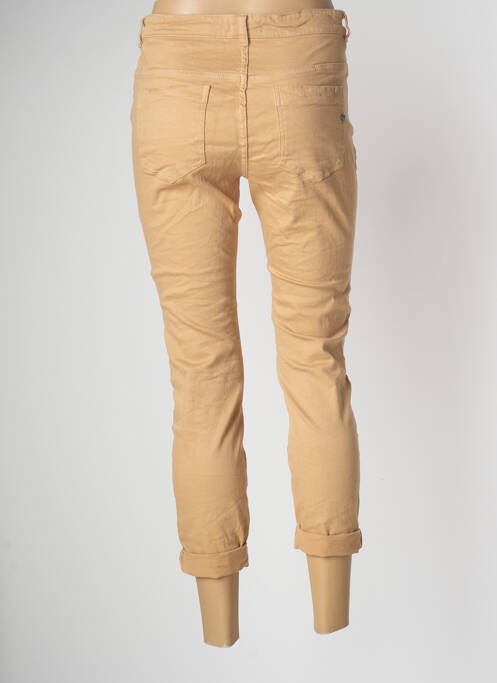 Pantacourt stretch taille haute beige ME369 femme