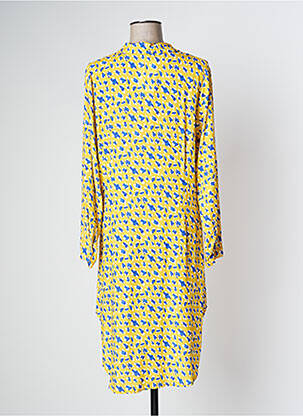 Robe mi-longue manches longues manches longues jaune DONA LISA femme