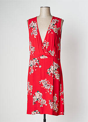 Robe mi-longue imprimé fleurs sans manche rouge MISMASH femme