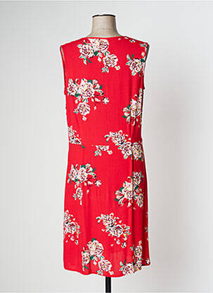 Robe mi-longue imprimé fleurs sans manche rouge MISMASH femme