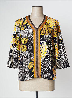 Blouse imprimé fantaisie manches 3/4 noir DIANE LAURY femme