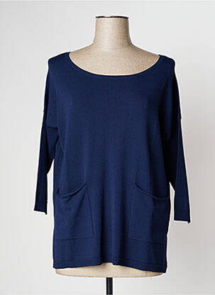 Pull coupe droite manches longues bleu MISMASH femme