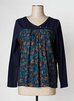 Top tissage jersey manches longues bleu THALASSA femme