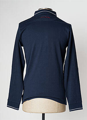 Polo sérigraphie manches longues bleu TEDDY SMITH homme