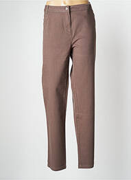 Pantalon slim taille élastique taille normale marron EVER EASY BY JAC JAC femme