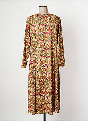 Robe mi-longue coupe fluide manches longues marron MD'M femme