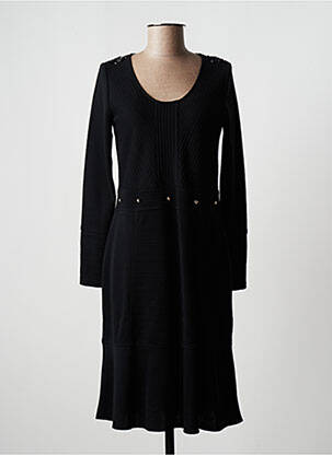Robe mi-longue manches longues manches longues noir FILIPINE LAHOYA femme
