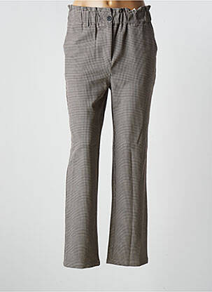 Pantalon droit coupe carotte taille haute gris C'EST BEAU LA VIE femme