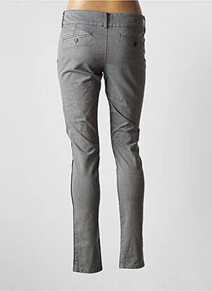 Pantalon chino broderie galons latéraux taille basse gris LES TEINTURIERS femme