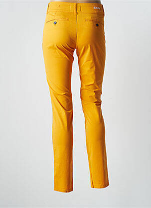 Pantalon chino broderie galons latéraux taille normale jaune LES TEINTURIERS femme