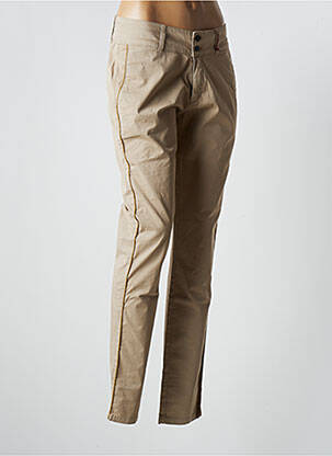 Pantalon chino broderie galons latéraux taille normale beige LES TEINTURIERS femme