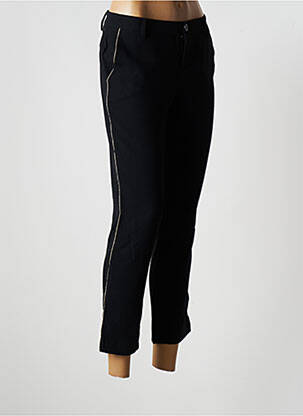 Pantalon 7/8 fermeture zippée sous rabat boutonné taille basse noir DDP femme