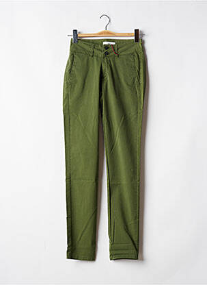 Pantalon chino taille basse taille basse vert LES TEINTURIERS femme