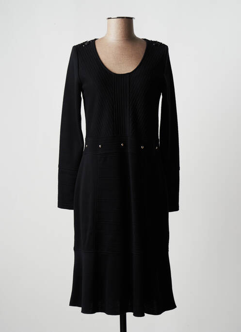 Robe mi-longue manches longues manches longues noir FILIPINE LAHOYA femme