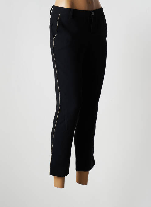 Pantalon 7/8 fermeture zippée sous rabat boutonné taille basse noir DDP femme