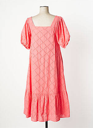 Robe mi-longue manches courtes manches courtes rose SALSA femme