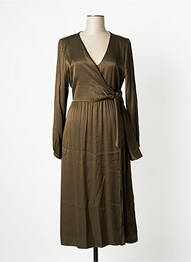 Robe mi-longue manches longues manches longues vert SALSA femme