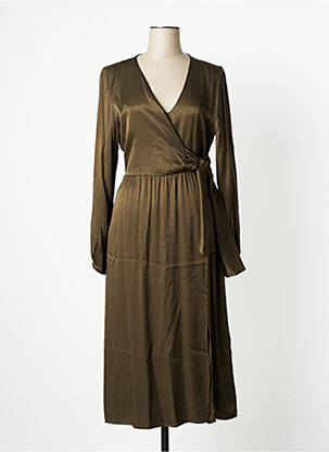 Robe mi-longue coupe évasée manches longues vert SALSA femme