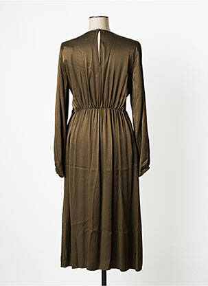 Robe mi-longue manches longues manches longues vert SALSA femme