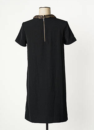 Robe courte fermeture zippée au dos manches courtes noir SCHOOL RAG femme