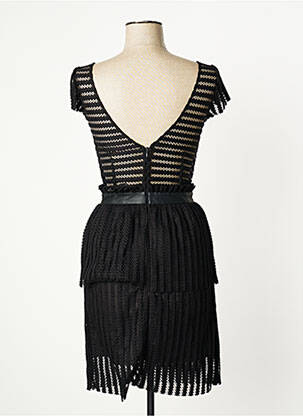 Robe mi-longue fermeture zippée au dos manches courtes noir SCHOOL RAG femme