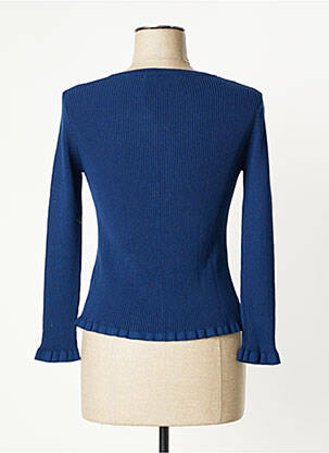 Gilet manches longues col rond bleu SEE THE MOON femme