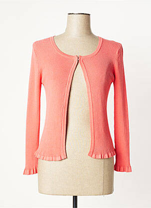 Gilet manches longues col rond rose SEE THE MOON femme