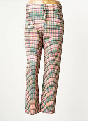 Pantalon droit stretch taille haute beige GARCIA femme