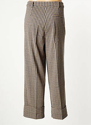 Pantalon droit fermeture zippée sous rabat avec crochet taille normale beige TOM TAILOR femme