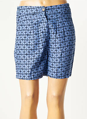 Short fermeture zippée sous rabat boutonné taille haute bleu WHITE STUFF femme